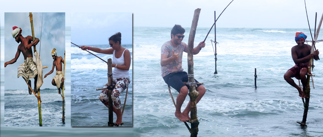 Sri Lanka Mithudama Holidays, Stilt fishing in Sri Lanka, Back packers holidays in Sri Lanka